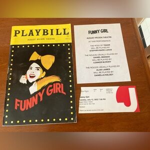 Funny Girl Broadway Playbill Ticket & U/S Slip - Beanie, Ramin, Jane Lynch